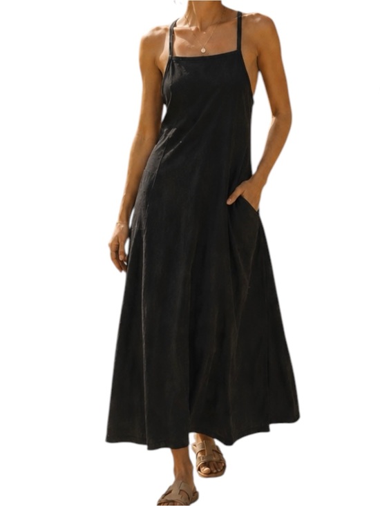 Free People Dresses & Skirts - Free People Beach Cotton Maxi Essential Day Dress Black Size M